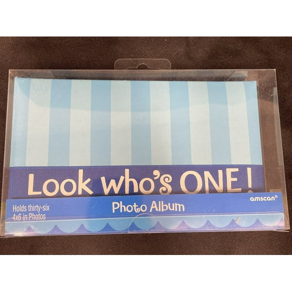 Look Who’s Turning One! Blue Photo Album Holds 36 Ct 4x6 Photos