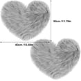 thumbnail image 6 of 2 Pieces Fluffy Heart Shaped Rug Faux Area Rug Bushy Room Carpet for Home Living Room Sofa Floor Bedroom, 12 x 16 Inch (Gray), 6 of 7