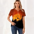 thumbnail image 5 of Domuza Women's Halloween Shirts V Neck Short Sleeve Casual Holiday Henley T Shirt Fall Novelty Horror Graphics Retro Button Tees-D M, 5 of 6