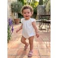 thumbnail image 5 of RUINIXCW Newborn Baby Girl Boy Bubble Romper Infant Baby Summer Clothes 0 3 6 12 18 Months Casual Loose Fit Crew Neck Flying Sleeve Bodysuit Playsuit Jumpsuit, 5 of 9