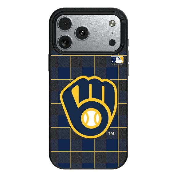 Keyscaper Milwaukee Brewers Plaid Magnetic Bump iPhone Case