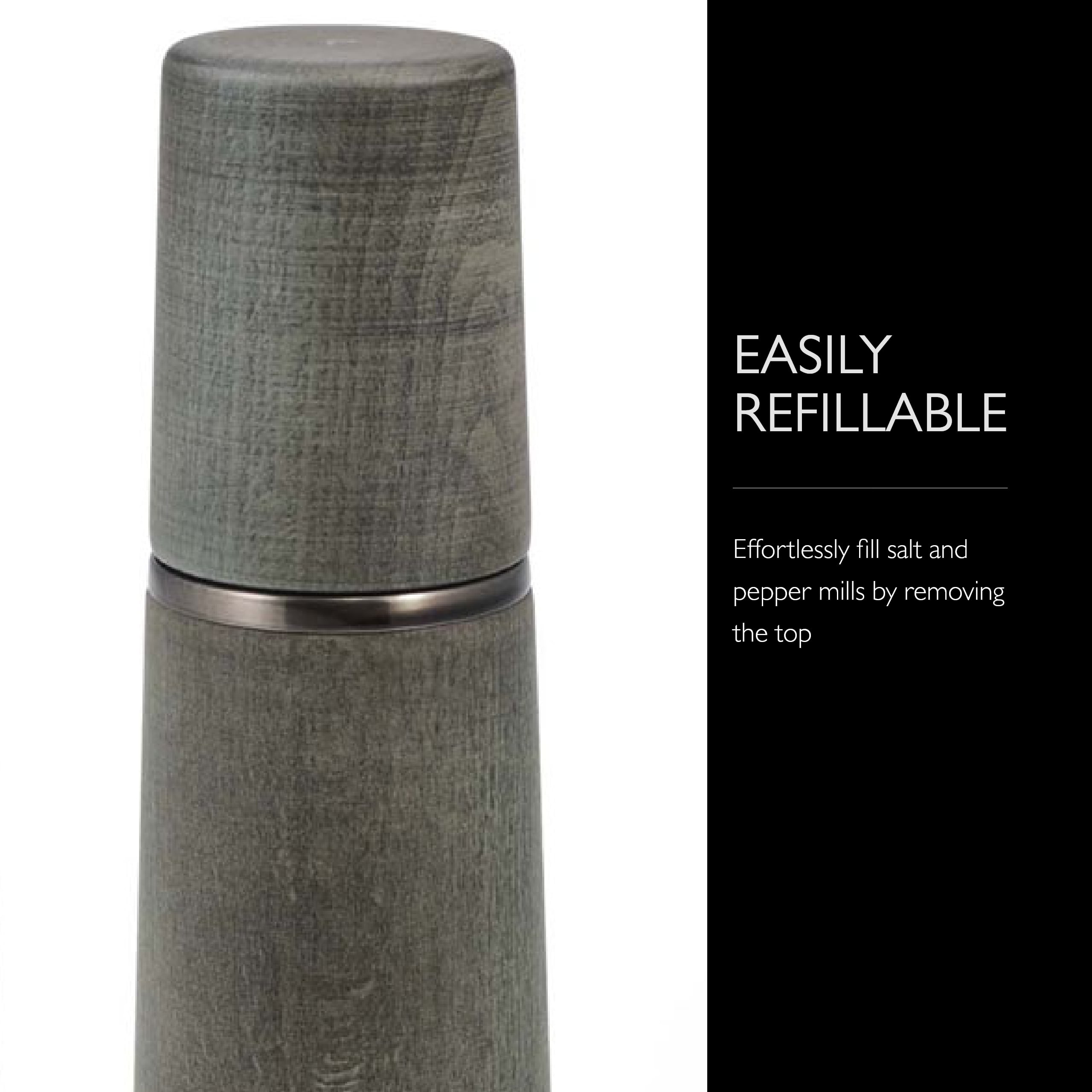 Cole & Mason Marlow Salt and Pepper Grinder Mill Gift Set, Gray with Refill Top & Ceramic Mechanism
