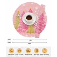 thumbnail image 6 of 13 Inch Round Placemats Set of 6, Pink Christmas Tree Non Slip Heat Insulation PP Table Mats, Pink Golden Xmas Tree Snowflake Winter Washable Place Mats for Kitchen Dining Party Table Decor, 6 of 7