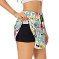 thumbnail image 2 of Disketp Cute French Bulldog Print Women's Shorts Workout Shorts for Athletic Gym Running Shorts with Phone Pockets, 2 of 8