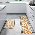 thumbnail image 4 of Fall Maple Leaf 2 Pieces Non-Slip Kitchen Mat Set Thanksgiving Autumn Black White Plaid Soft Door Mat with Rubber Backing,Dirtproof Rugs for Entrance Doorway 19.7x31.5in+19.7x47.2in, 4 of 9