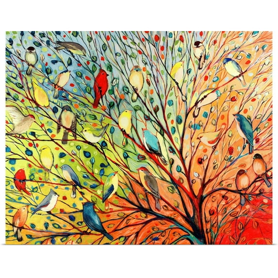 Great BIG Canvas | Rolled Jennifer Lommers Poster Print entitled Twenty Seven Birds