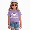 thumbnail image 2 of sdbrld Girls' Tees Tops, Kids Christmas Gifts Short Sleeve Graphic Shirts Holiday Clothes Purple Sizes 3-4 Years, 2 of 6