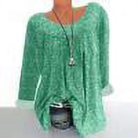 Chemises à Manches Longues pour Femmes Grande Taille Manches Longues Col Rond Imprimé Blouse Pull Tops Manches Longues Blouses Chemises Tops Décontractés pour Femmes Tops pour Femmes Été Décontracté