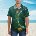 thumbnail image 2 of Wukai Jelly Fish Men's Hawaiian Shirt Short Sleeve Casual Button Down Summer Beach Aloha Shirt Tropical Print Holiday Party, 2 of 8