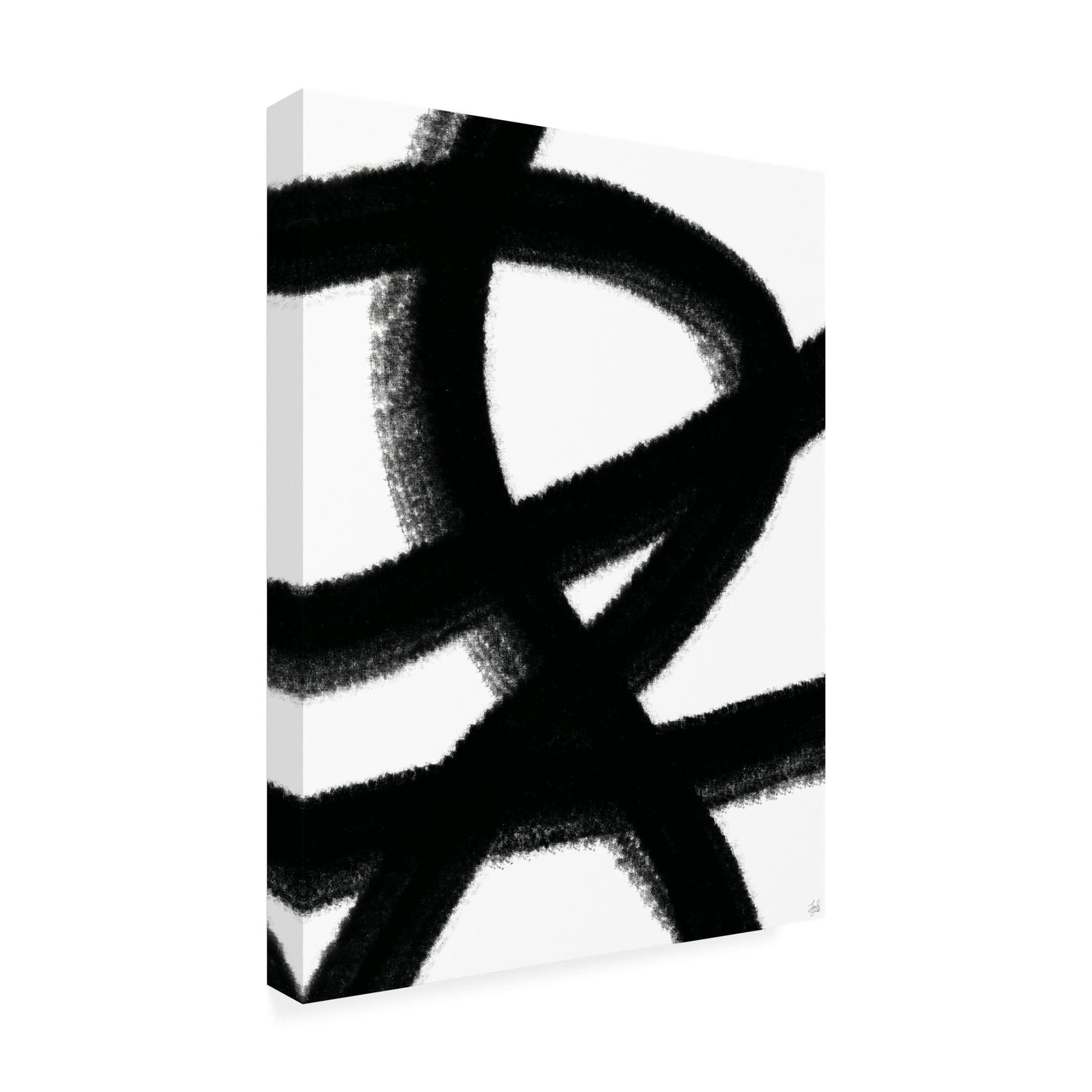 Canvas Wall Art - Line and Brush 'Big Brush 1' Wall Art for Living Room, Bedroom, or Office Décor by Trademark Fine Art - 35 x 47 Inches