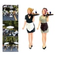 thumbnail image 1 of Set de 2 Minifiguras de Plástico Pintadas Personaje de Camarera perfke 1:64 Figuras de muñecas en miniatura, 1 of 9