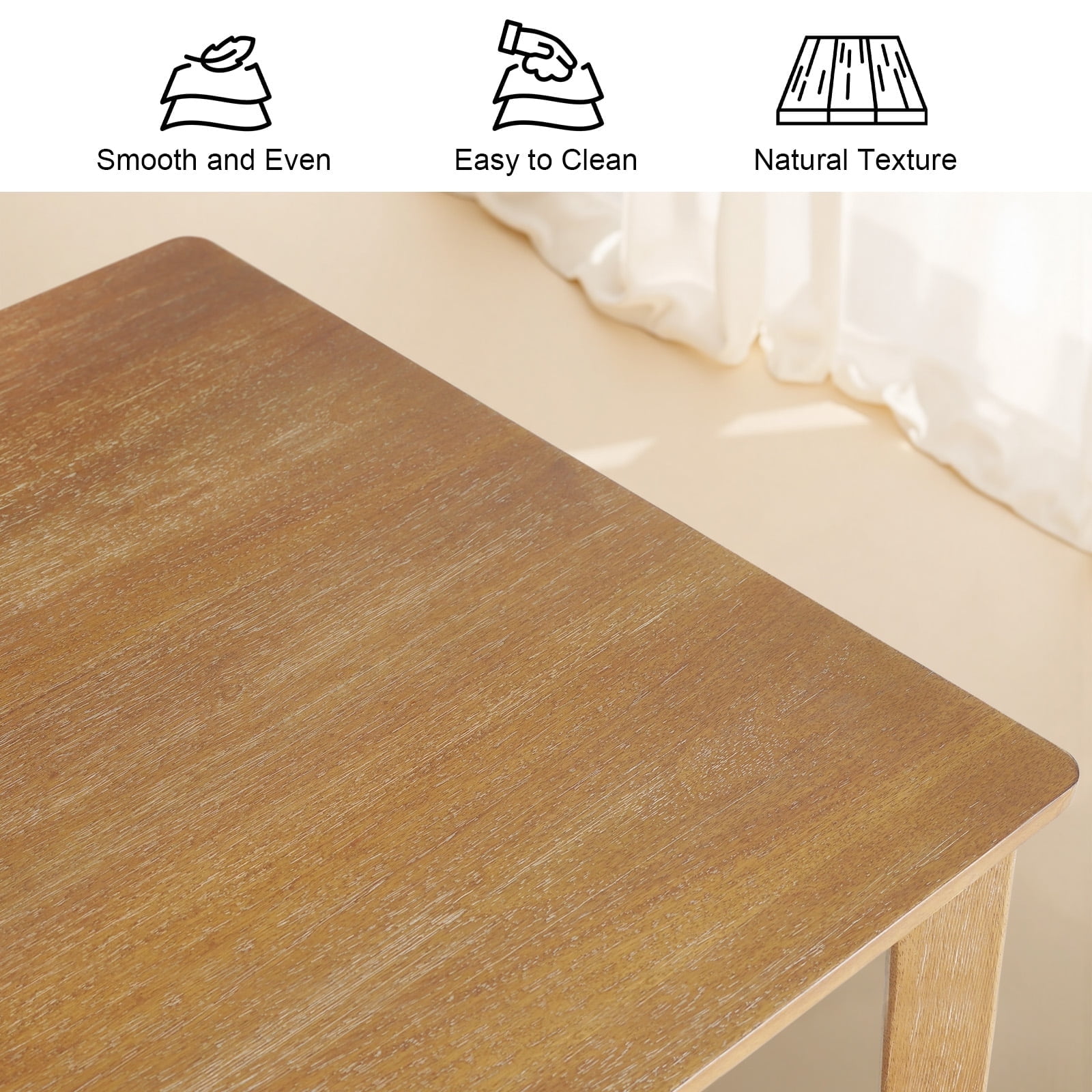 Kithkasa 47" Dining Table for 6 People,Wooden Farmhouse Kitchen Table for Kitchen, Living Room,Dining Room,Natural