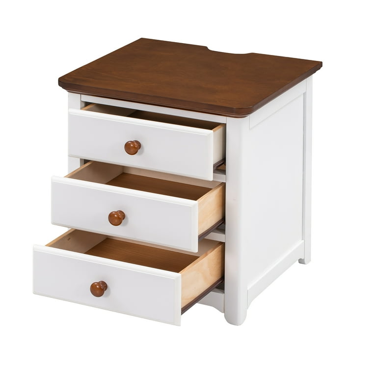 Tiwo Farmhouse White Wood USB Port 3-Piece Storage Sleigh Bedroom Set with  2 Nightstands by Furniture of America - Bed Bath & Beyond - 31840383