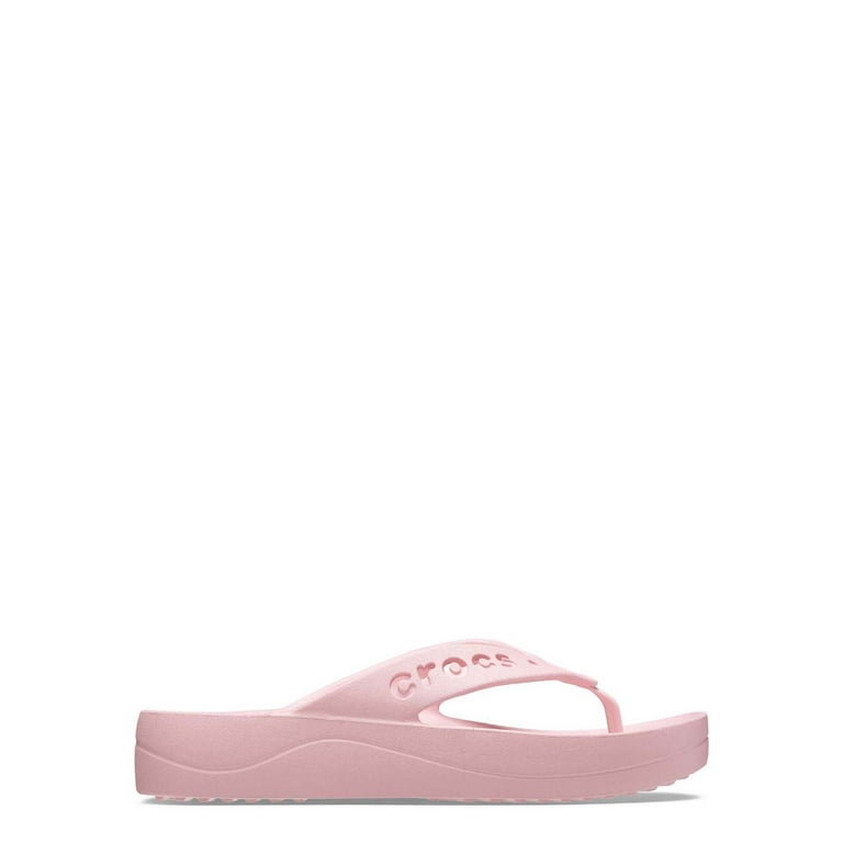 Womens Pink Crocs Classic Platform Slide Sandals