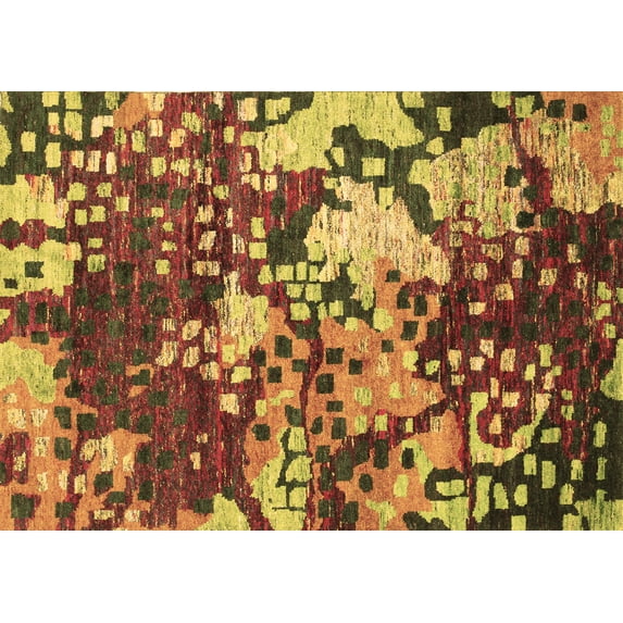 Ahgly Company Indoor Rectangle Abstract Brown Contemporary Area Rugs, 4' x 6'
