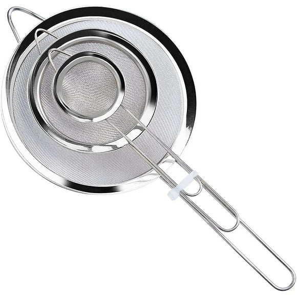 Sieves And Strainers Set, Fine Wire Mesh Strainer Kitchen Sieve Set 7, 12, 18 Cm