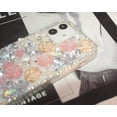 thumbnail image 4 of Luxury Bling Diamond Rhinestone Gemstone 3D Rose Flower Gemstone Soft TPU Back Cover Case for Women Girls with iPhone 12 / iPhone12 Pro 6.1", 4 of 10
