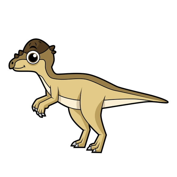 Cute illustration of a Pachycephalosaurus dinosaur Poster Print (15 x 12)