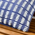 thumbnail image 6 of TOWN & COUNTRY TERRA Alara Textured Geo Stripe Handcrafted Indoor Outdoor Decorative Pillow, 100% Recycled Materials, UV Fade Resistant, Water Repellent, Blue/Ivory, 20"x20", 6 of 9