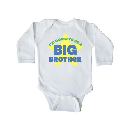 

Inktastic I m Going To Be A Big Brother Gift Baby Boy Long Sleeve Bodysuit