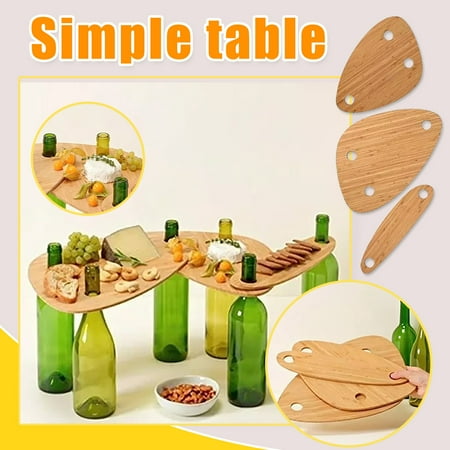 

Pompotops Wine Bottle Tray Creative Cocktail Bottle Wooden Tray