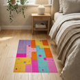thumbnail image 3 of ODIKA Whimsical Checkered Grid Hippie Retro Maximalist Funky Plush Pet Friendly & Kids Safe Bedside for Bedroom, Nursery, RV, 3 of 7