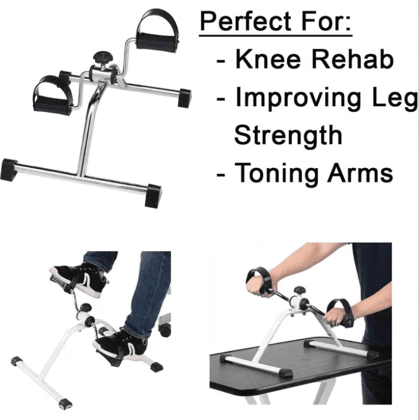 Carex Foldable Under Desk Pedal Exerciser, Compact Exercise Equipment for Arms and Legs, for Seniors