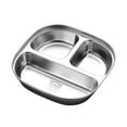 thumbnail image 7 of Stainless Steel Divided Minors Plates, Silver Sectional Dinner Plates with 3 Compartments, Non-slip & Dishwasher Safe for Easy Cleaning, Perfect for Picky Eaters, Home Dining, Camping, and, 7 of 7
