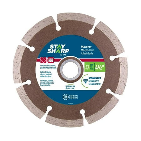

Stay Sharp 2118812 4.5 in. Segmented Rim Concrete Bronze Diamond Blade - Recyclable