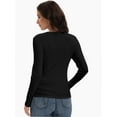 thumbnail image 2 of Women's Slim Fit Ribbed Pullover- Long Sleeve Crewneck Casual Jumper Top, 2 of 6