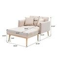 thumbnail image 7 of Chaise Lounge Chair with 2 Pillows,  Modern Tufted Lounge Sofa Chair with Adjustable Backrest and Rose Golden Metal Legs, Convertible Sleeper Chair for Living Room Bedroom, Beige, 7 of 7