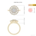 thumbnail image 4 of ANGARA Natural Diamond Cocktail Ring with Scalloped Halo in 14K Yellow Gold for Women (Size-3.25mm| Color-H| Clarity-SI2) | April Birthstone, Anniversary Jewelry Gift for Women | Natural Diamond Ring, 4 of 8