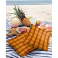 thumbnail image 3 of Pack of 2 Outdoor Pillow Covers, Orange Yellow Buffalo Check Plaid Minimalist Pattern Waterproof Square Throw Pillowcase Cushion Decorative Pillow Covers for Couch Patio Tent, 18x18 in, 3 of 6