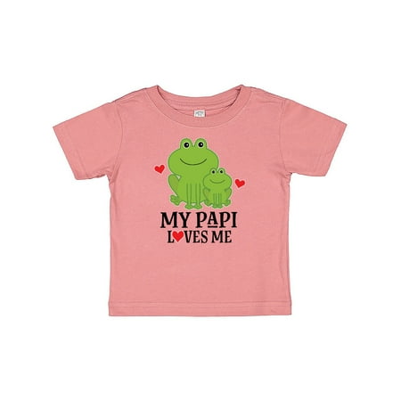 

Inktastic My Papi Loves Me Grandson Frog Gift Baby Boy T-Shirt