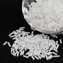 Opaque Glass Bugle Beads Seed Beads White about 6~8mm long 1.8mm in diameter hole: 0.6mm about 1250pcs/50g