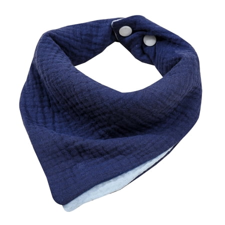 Baby Bib for Boy Girl Breathable Double Sided Drooling Bib Burp Cloth with Adjustable Button Infant Feeding Bandana