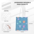 thumbnail image 7 of DouZhe Reusable Grocery Bags, Colorful Cartoon Cats Face Lightweight Polyester Canvas Cloth Tote Bag for Travle Gym Shopping School, 15" x 16", 7 of 7