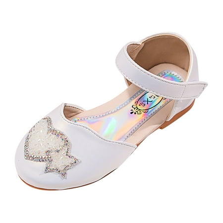 

NIUREDLTD Girls Baby Princess Shoes Pearl Rhinestone Sandals Dancing Shoes Bling Shoes Single Kids Shoes Size 32