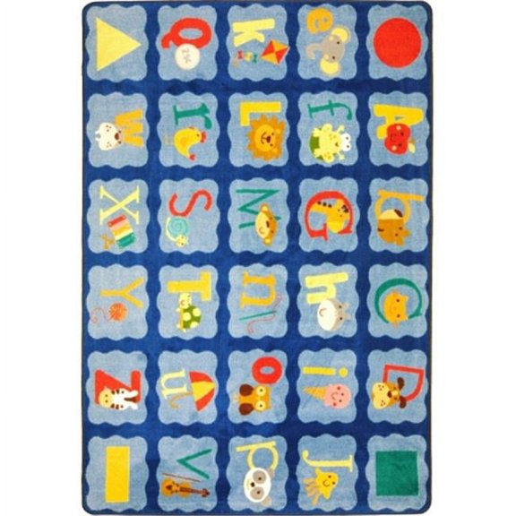 Kid Essentials Alphabet Blues Infants & Toddlers Rectangle Rugs  Multi Color - 5 ft. 4 in. x 7 ft. 8 in.
