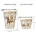 thumbnail image 2 of Lsque Western Desert Cowboys1 Pattern Telescopic Pencil Bag Pen Holder Stationery Case, Stand-up Retractable Transformer Bag Organizer, 2 of 6