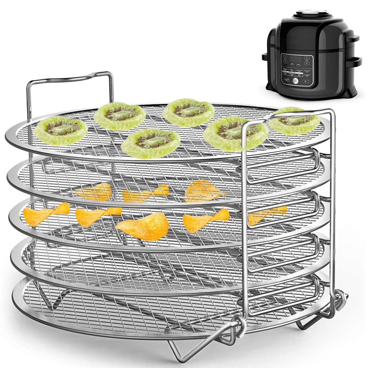 Metal Racks for Oven, Dehydrator Stand Rack/Stackable Layer with Feet 304  Food Grade Stainless Steel Stand for Air Fryer Pressure Cooker Grill Rack -  China Air Fryer Stack Rack and Stack Rack
