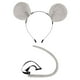 thumbnail image 2 of 2x2x Juego De Accesorios Para Disfraz De Ratón, Diadema Con Orejas De Ratón Y Decoración De Cola Para Fiesta, Color Gris, 2 of 8