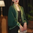 thumbnail image 3 of Womens Shawls, Duoif Versatile Rainbow Knit Cardigan Sweater Shawl Wraps for Women Army Green, 3 of 7