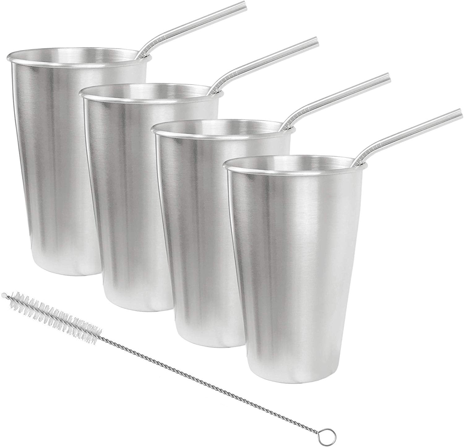 Steel Party Supplies Coffee Mugs Travel Mug Metal Beer Cups Reusable Straws 