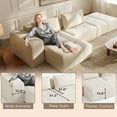 thumbnail image 3 of 130" Cloud Sectional Couch with L-Shape Chaise, Akaber Modern Modular Sofa with Deep Seat, Upholstered Couches for Living Room Bedroom, 3 of 10