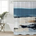 thumbnail image 2 of 54x78 Inch Shower Curtain Decorative Blue Beige Black Bathtub Bath Curtains Fabric Waterproof Bathroom Decor Modern Oil Painting Art Small Stall Shower Curtain Set with 12 Hooks, 2 of 6