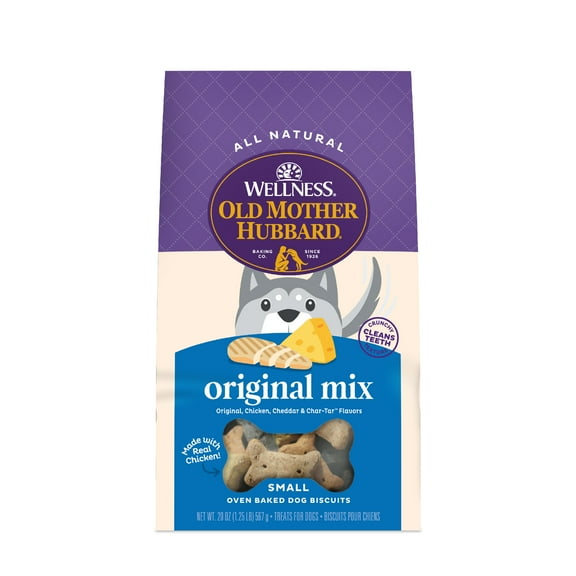 Wellness Old Mother Hubbard Original Mix Dog Biscuits, Natural, Training Treats, Four Flavors, Small Size, (20 Ounce Bag)