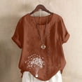 thumbnail image 1 of Lydiaunistar Summer Tops for Women Lightweight Polyester Casual Blouse, Button-Up Short Sleeve T-Shirt Perfect for Spring, Summer, and Fall Sizes SS-5XL, 1 of 4