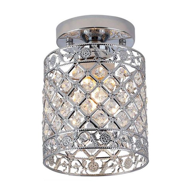 Modern Mini Style Decor Crystal Recessed Ceiling Light Fixture Crystal Chandeliers Light Ceiling Lamp for Hallway, Bar, Kitchen, Dining Room, Kid's Room (6 inch Shade Diameter)