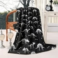 thumbnail image 2 of Black Cartoon Dinosaurs Skeletons Bones Pattern Blanket,Comfortable Soft Flannel Throw Blanket,All Season,Warm Lightweight Blankets for Sofa Bed Couch Living Room Chair,50"x60", 2 of 4